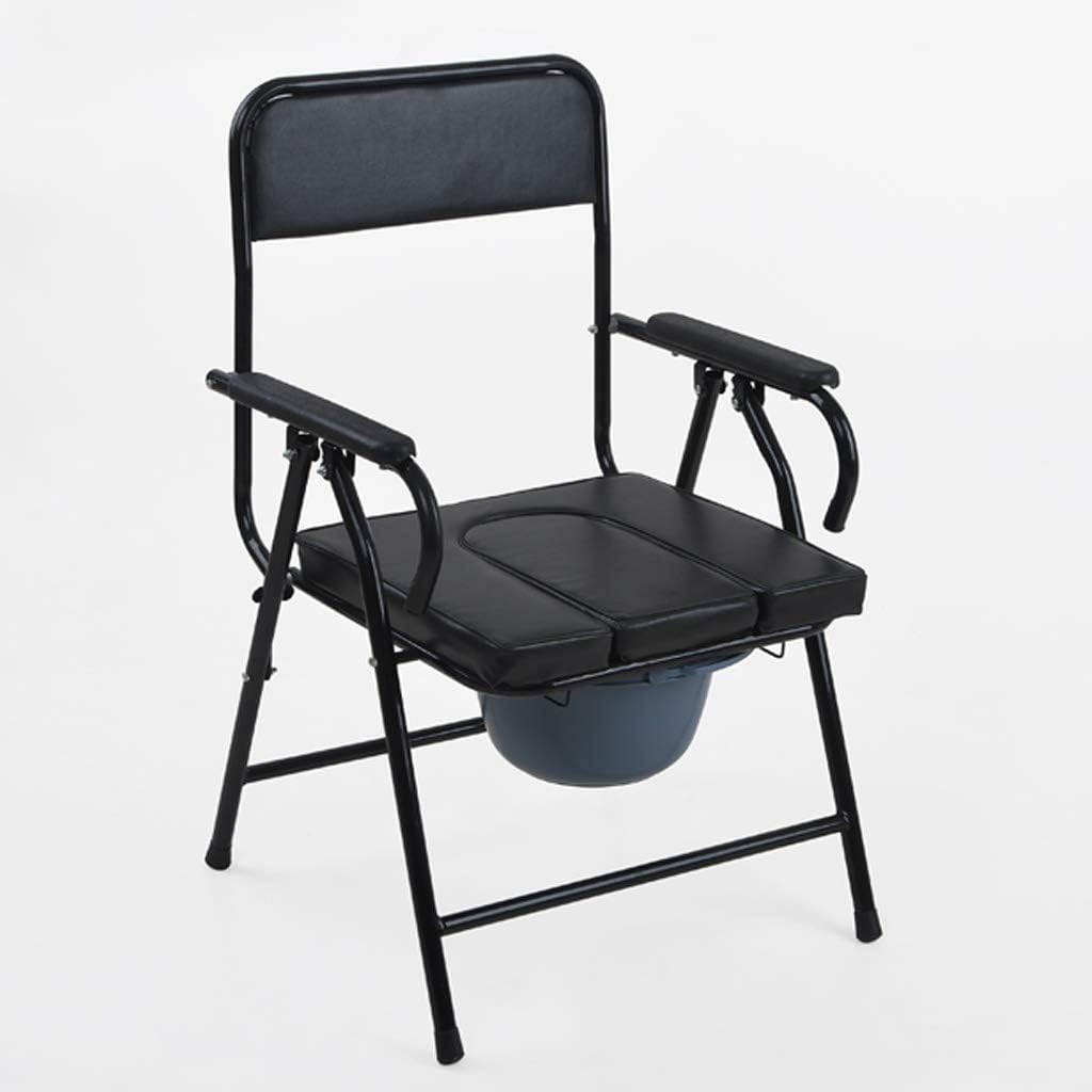 Commode Chair Folding Commode Chair - Heavy-Duty Bedside Potty Chair for Adults, Handicap Toilet Seat with Handles Bathroom Shower Chair