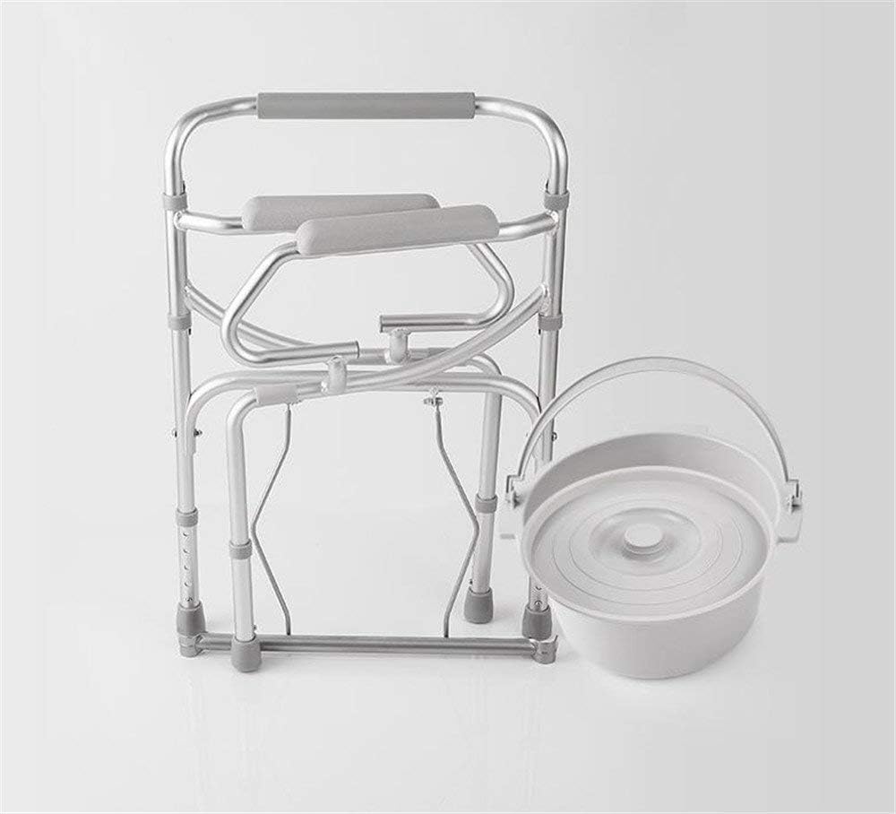 Folding Bedside Commode Seat with Commode Bucket,Portable Toilet, Bedside Commode Chair, Heavy Duty Steel Commode Toilet Chair, Toilet Safety Frame