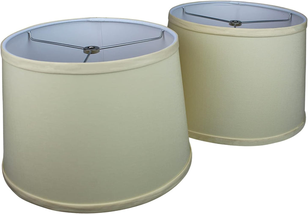 FenchelShades.com Set of 2 Lampshades 10' Top Diameter x 12' Bottom Diameter x 8' Slant Height with Washer (Spider) Attachment. Attaches to Lamps with an existing Harp (not included) (Linen Champagne)
