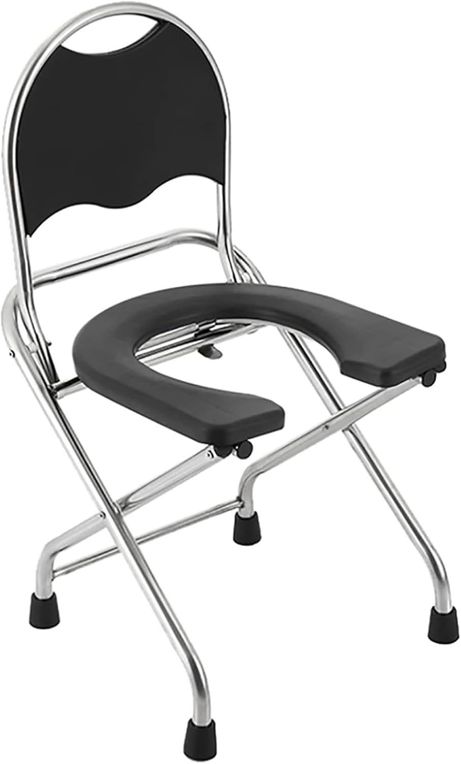 Bedside Commode,Toilet Seat with Handles Chair with Toilet Handicapped Folding armrests Ergonomic seat Non-Slip feet Perforated Folding Portable Toilet Chair