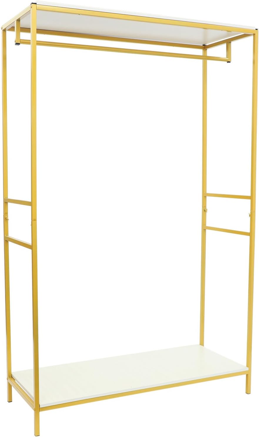 Gold Clothing Garment Rack, 75' Tall Metal Clothes Clothing Wedding Dressr Display Stand with Shoe Storage Shelf, Boutique Retail Display Rack Closet Organizer for Bedroom Laundry room Boutique Store