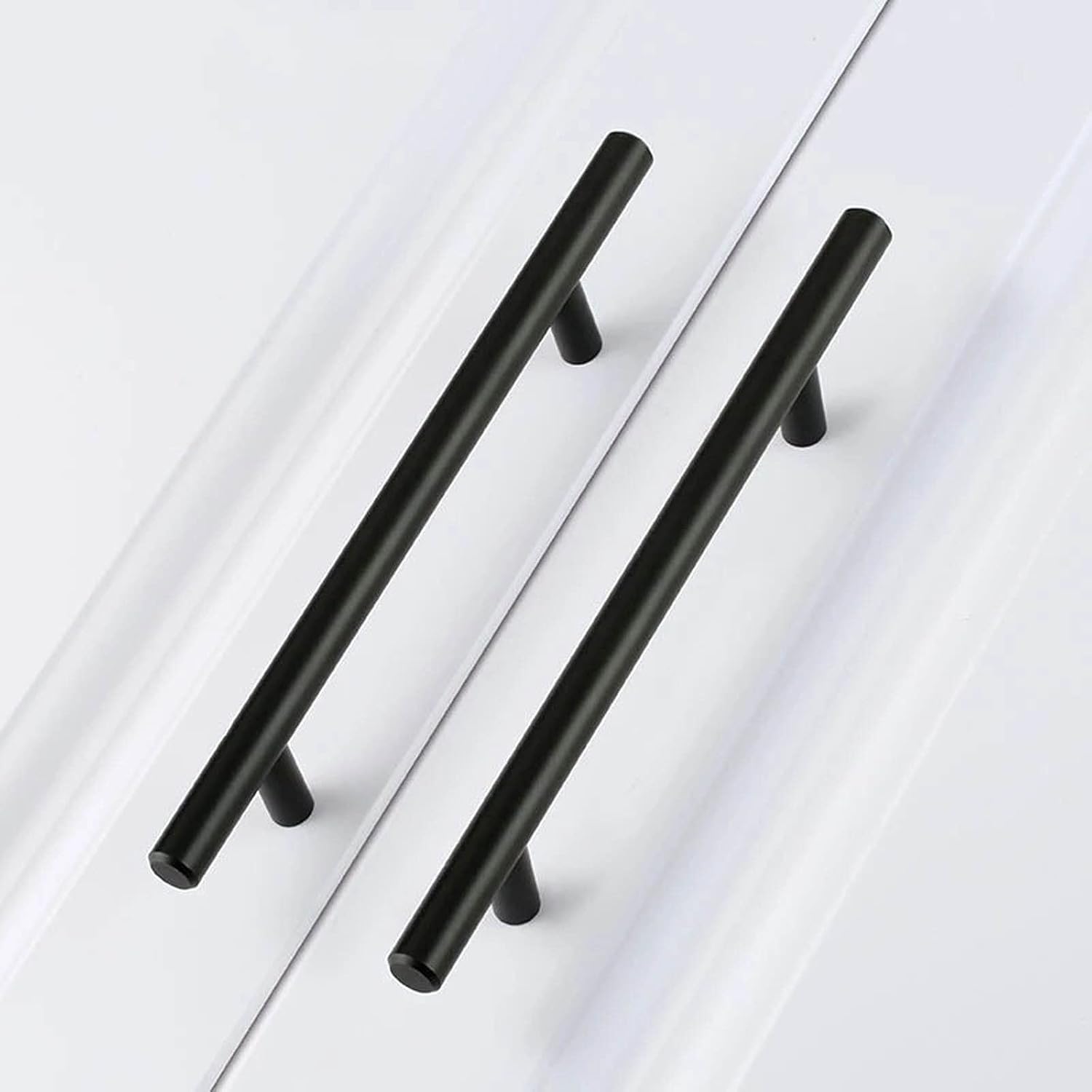 TOMYEUS Cabinet Handles Kitchen Hardware 10 PCS Black Cupboard Handle Brushed Stainless Steel Kitchen Cabinet Door Knob Furniture Handle Drawer Pull Hardware Cabinet pulls Kitchen Cabinet Handles