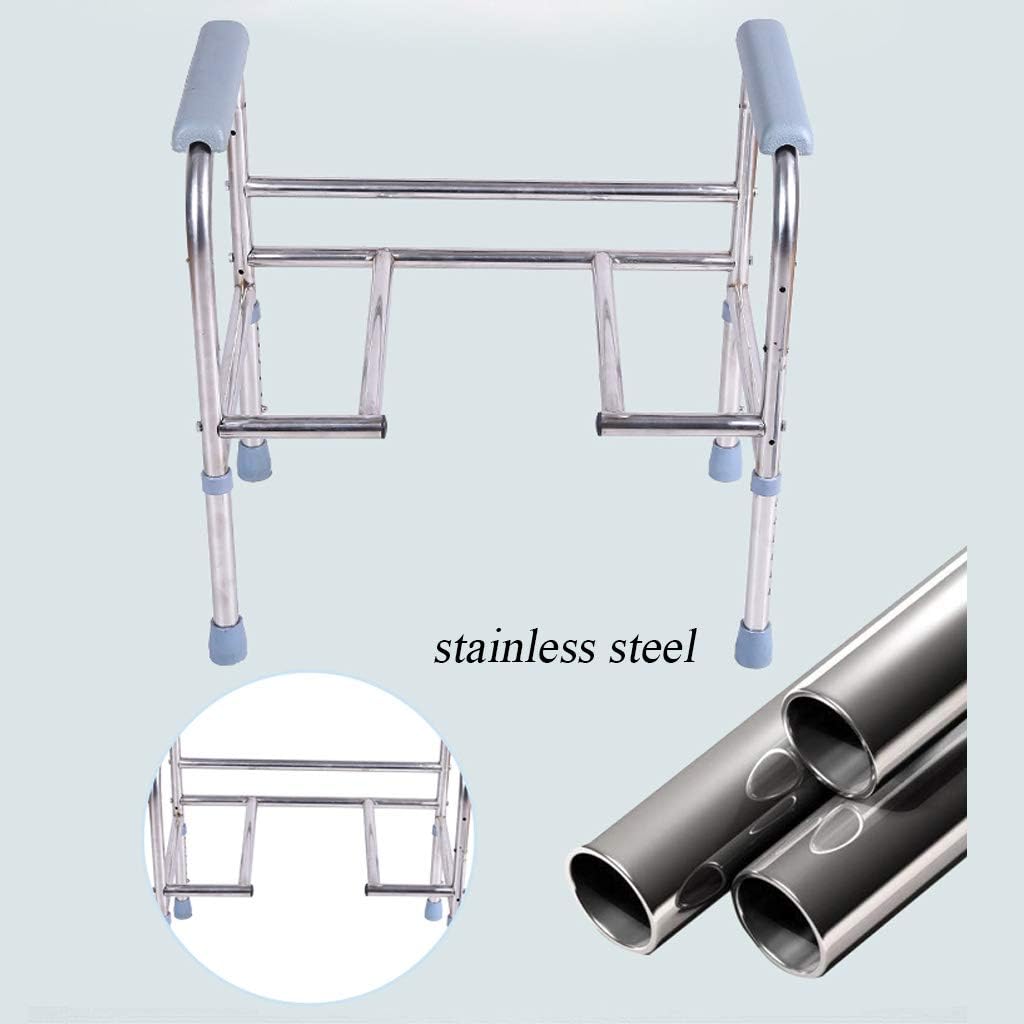 Heavy Duty Bariatric Toilet Seat Household Commode Chair Portable Toilet with Safety Steel Frame Non-Slip Leg Pad/Handrail for Seniors, Disabled