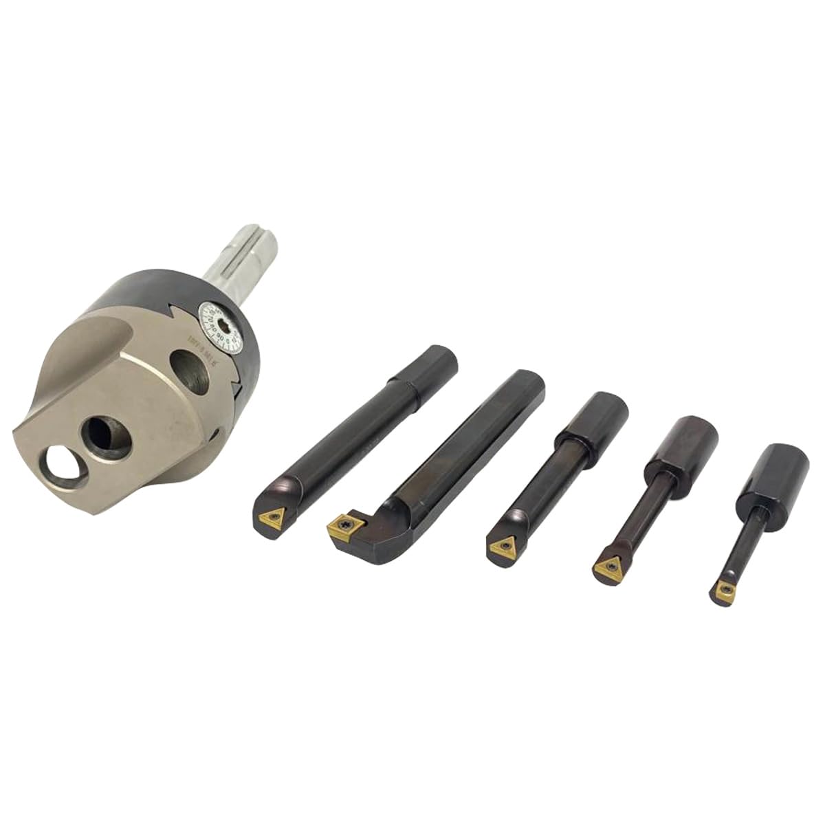HHIP 1906-0205 Indexable Tool Set with 3' Boring Head, R8 Shank & 5 Boring Bars