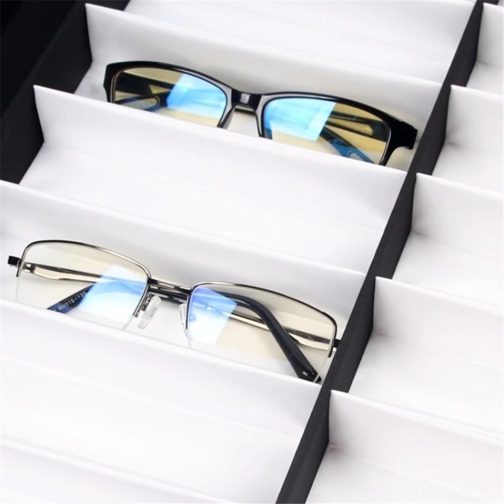 Eyeglasses Stand 20 Slot Grids Eyeglass Sunglasses Glasses Display Myopia Glasses Storage Stand Case Box Holder for Shop Organizer Eyewear Display Rack