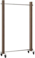 XPLKQXE Clothing Store Rolling Garment Rack with Wheel, Commercial Clothes Display Stand, Portable Standing Clothes Garment Rack, Standing Closet, Metal and Wood(Brown,100x40x160cm)