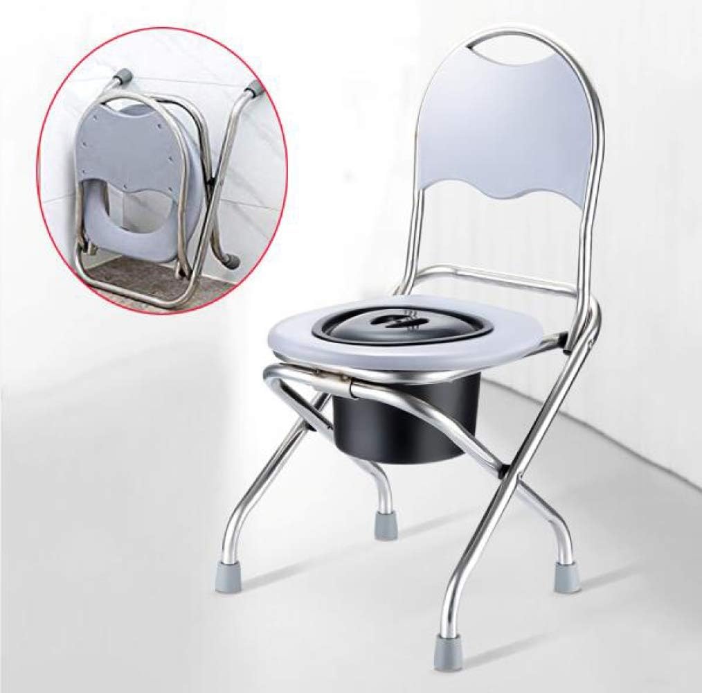 Commode Chair Toilet Chair Multifunctional Folding Commode Chair Handicap Toilet Seat Toilet Frames for The Elderly Mobile Toilet Seat Chair Set Toilet Safety Frame Heavy Duty for Adults