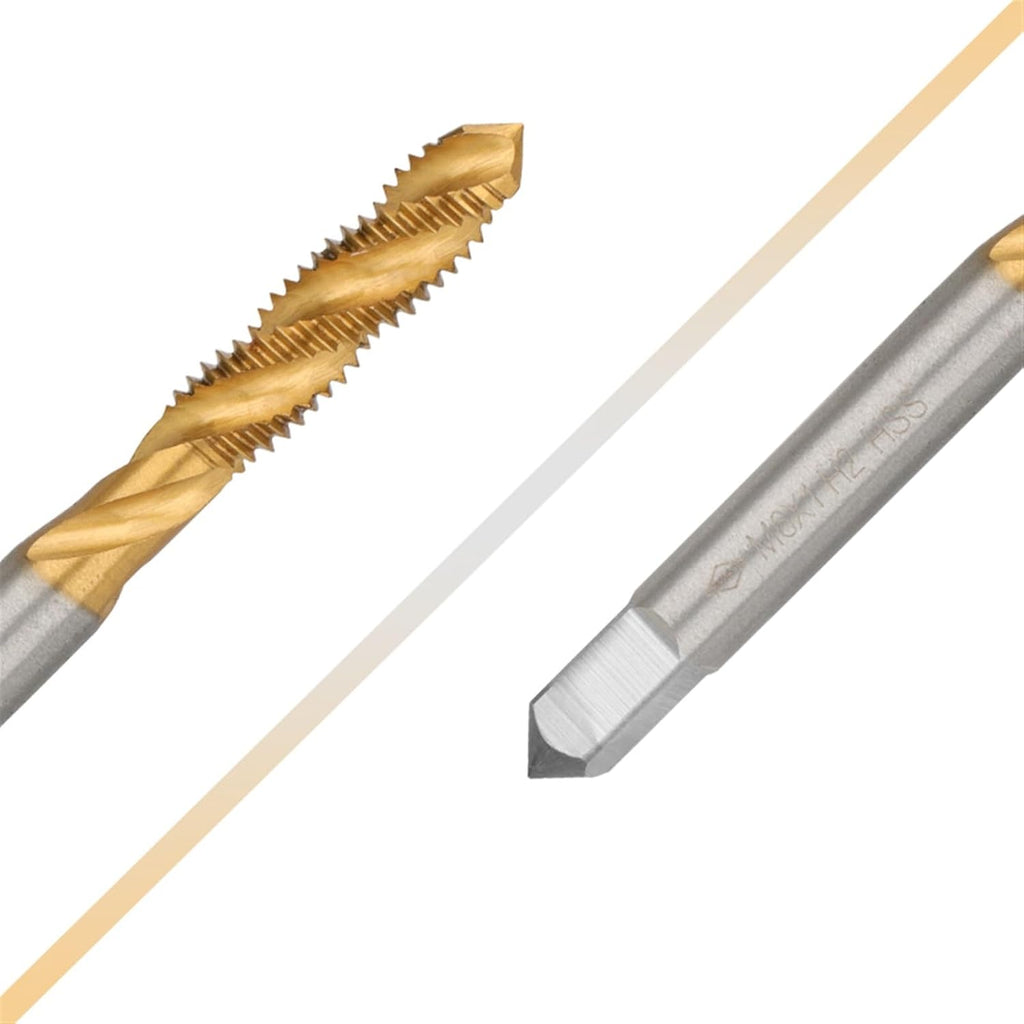4pcs Spiral Pointed Taps Set M3 M4 M5 M6 HSS Tapping Thread Forming Tap Drill Bits TiN Coated Metric Screw Tap Kit
