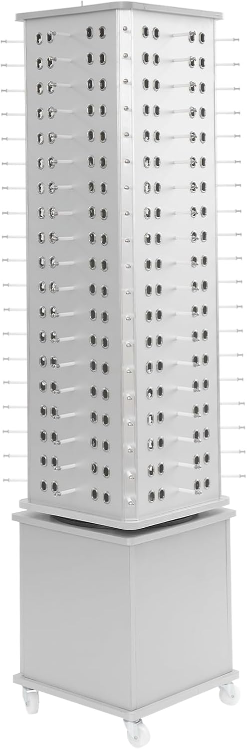 Glasses Storage Display Stand 152 pairs, 360° Rotating Floor-standing Sunglasses Display Rack with 4 Wheels, Commercial Modern Eyewear Storage Organizer, for Retail Shop