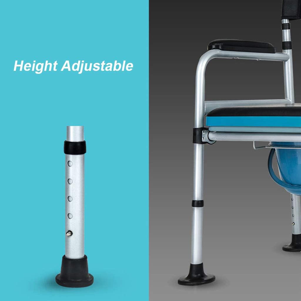3 in 1 Homecare Commode Chair Toilet Seat Riser Shower Bench Pregnant Bath Stool with Ultra-Premium Padded Height Adjustable for Seniors, Disabled