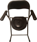 Heavy Duty Bedside Commode Potty Chair Folding Handicap Toilet Seat for Seniors, Disabled with Non-Slip Handrail Bucket/Lid Tool-Free Assembly