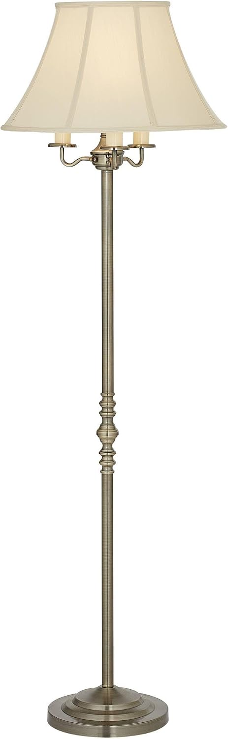 Regency Hill Montebello Traditional 59' Tall Standing Floor Lamps Set of 2 Lights Candelabra 4-Light Gold Metal Antique Brass Finish Living Room Bedroom House Reading Office Home Decor Entryway