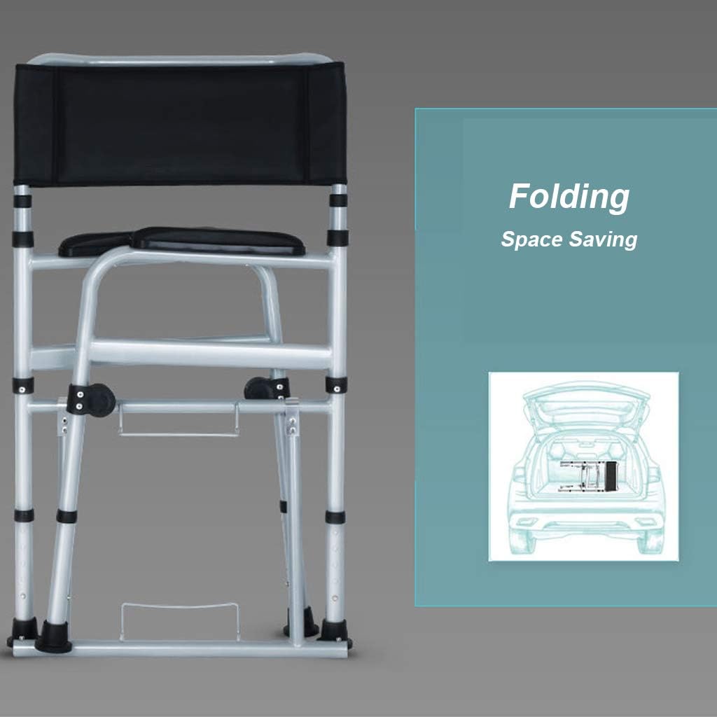 3 in 1 Homecare Commode Chair Toilet Seat Riser Shower Bench Pregnant Bath Stool with Ultra-Premium Padded Height Adjustable for Seniors, Disabled