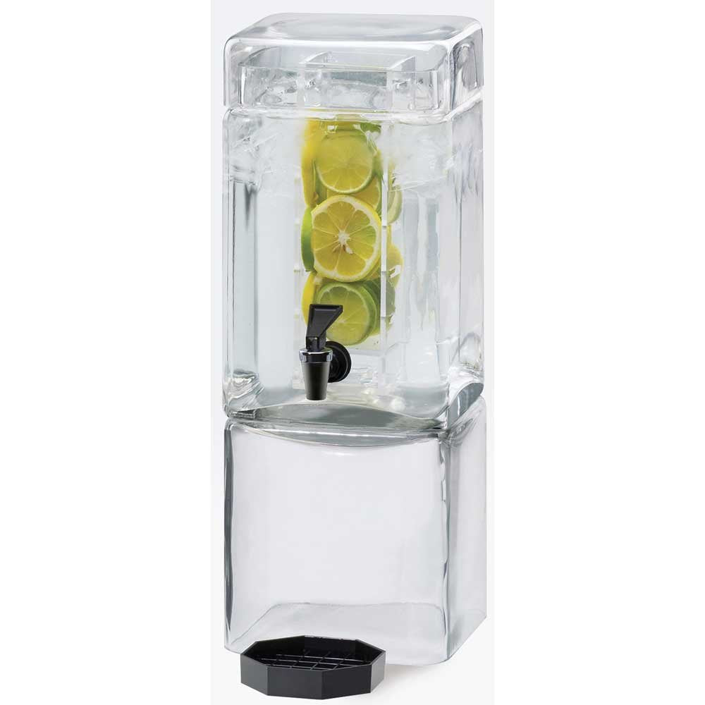 Cal-Mil 1-Gallon Commercial Glass Beverage Dispenser w/Infuser & Spigot – BPA-Free Acrylic Drink Jug w/Stand for Restaurants, Catering, Weddings, Parties – Water, Tea, Juice & Lemonade | 1112-1INF