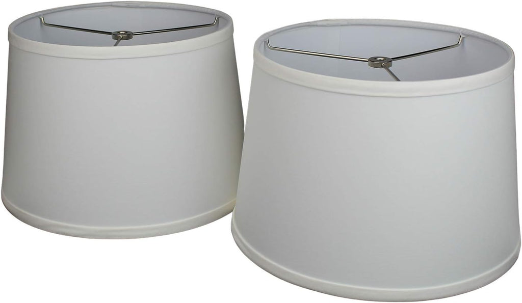 FenchelShades.com Set of 2 Lampshades 10' Top Diameter x 12' Bottom Diameter x 8' Slant Height with Washer (Spider) Attachment. Attaches to Lamps with an existing Harp (not included) (Linen Snow)