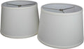 FenchelShades.com Set of 2 Lampshades 10' Top Diameter x 12' Bottom Diameter x 8' Slant Height with Washer (Spider) Attachment. Attaches to Lamps with an existing Harp (not included) (Linen Snow)