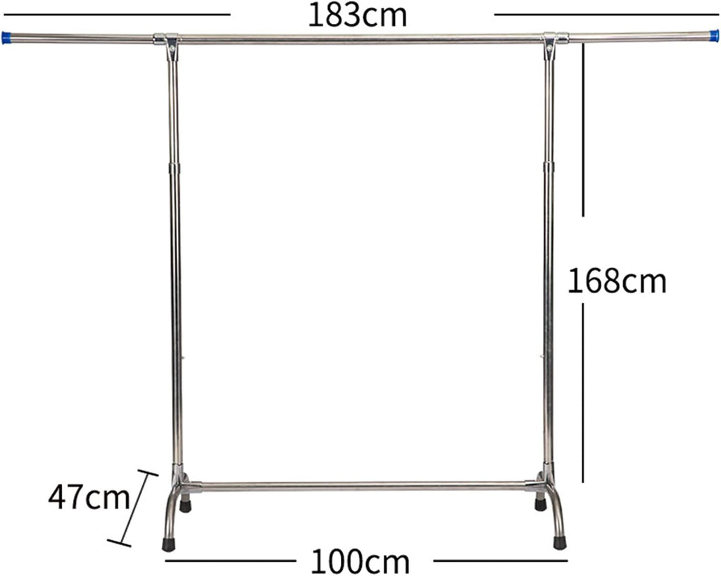 Metal Clothing Rack On Wheels, Rolling Garment Rack with Wheels, Garment Rack Rolling Clothes Rack Withhanging Rod for Bedroom, Hall, Clothes Store (A)