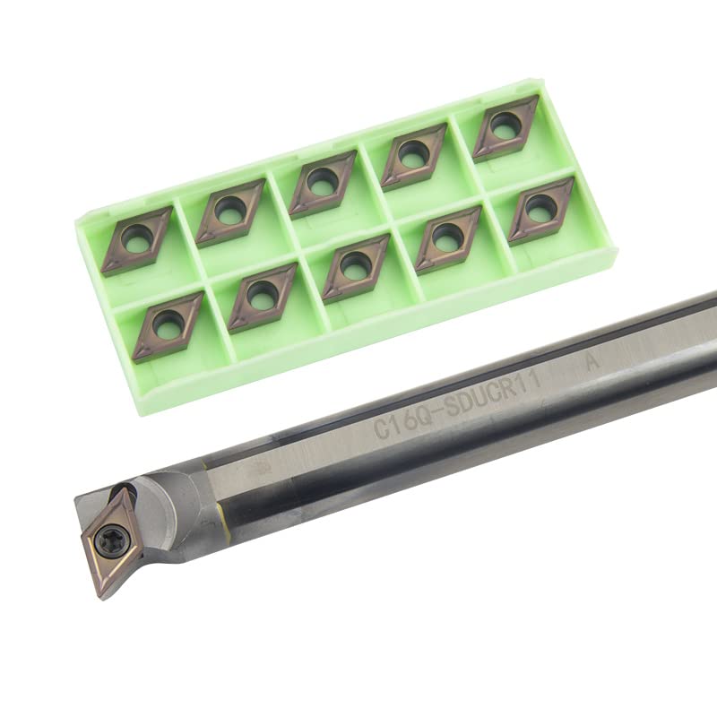 Tool Part for Tungsten Steel Cutter Bar -SDQCR/ -SDUCR/- /-STUCR Internal Turning Tool DCMT Insert Lathe Machine Boring Bar Cutting Tool - (Insert Width(mm): C16Q-SDUCR11 / Angle: NO Insert)