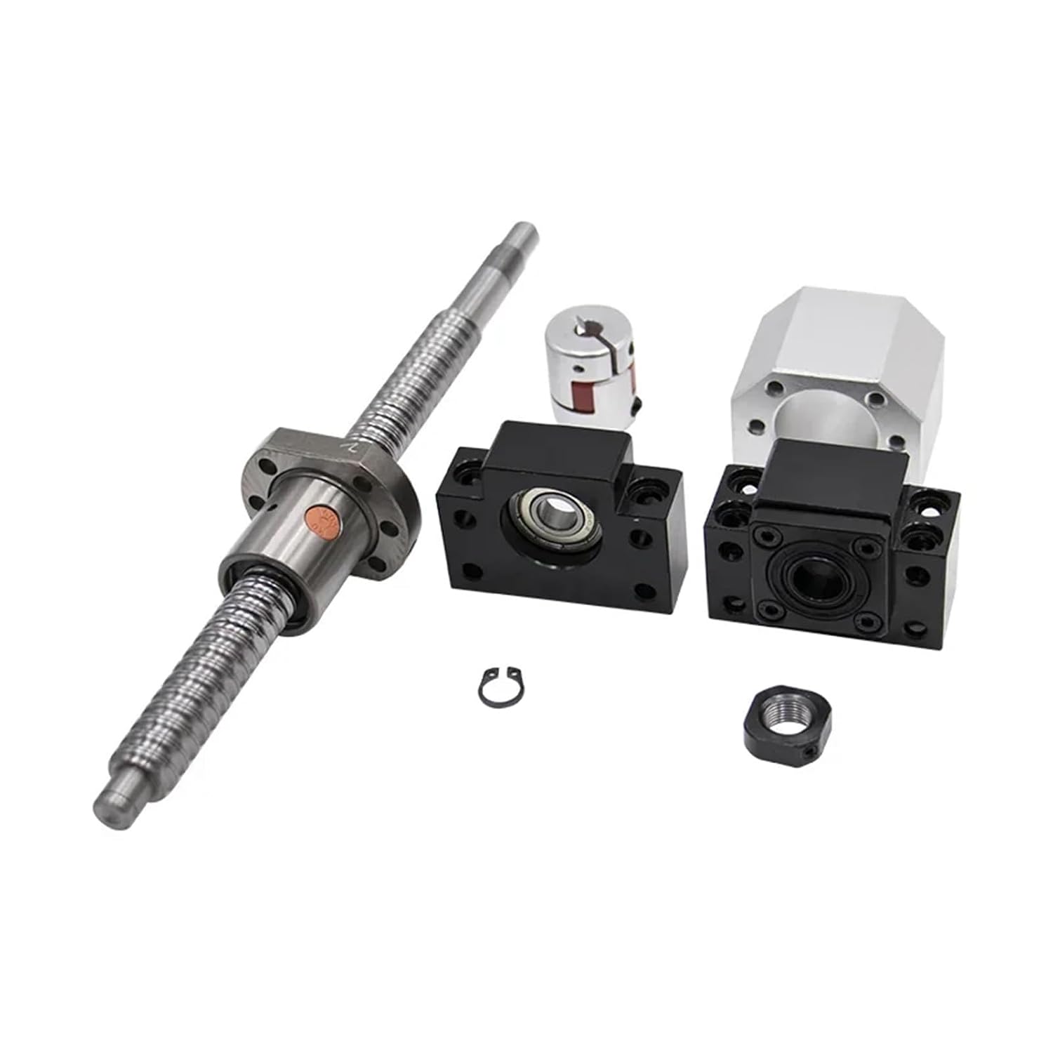 KUAOXK-Linear Motion Ball Screw Ball Screw SFU2010 Kit 200-500mm C7 Dia 20mm for CNC Parts Screw with Single Nut +BKBF15+DSG20H+Coupler(200mm)