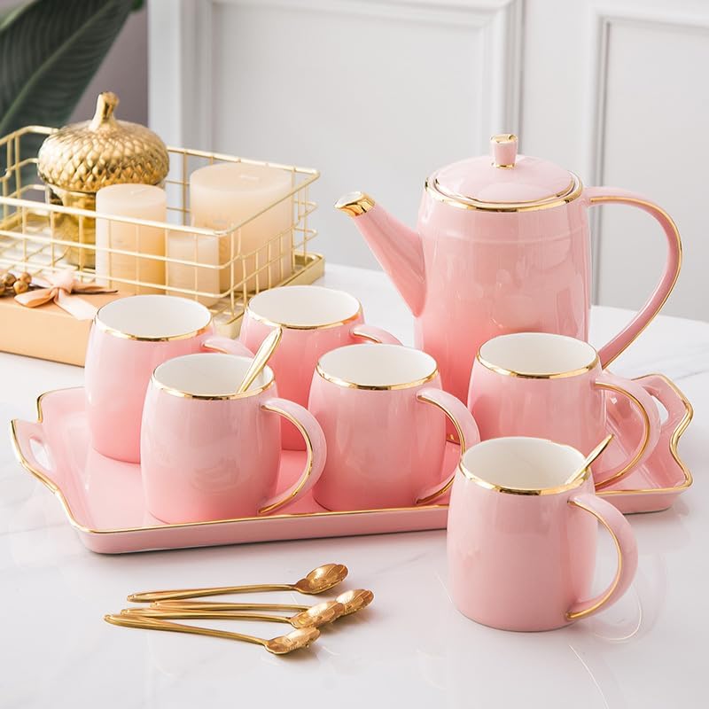 Beverage Serveware Ceramic multifunctional household tea set drinking cup household living room tea set teapot tea cup simple cup water set Water Carafe