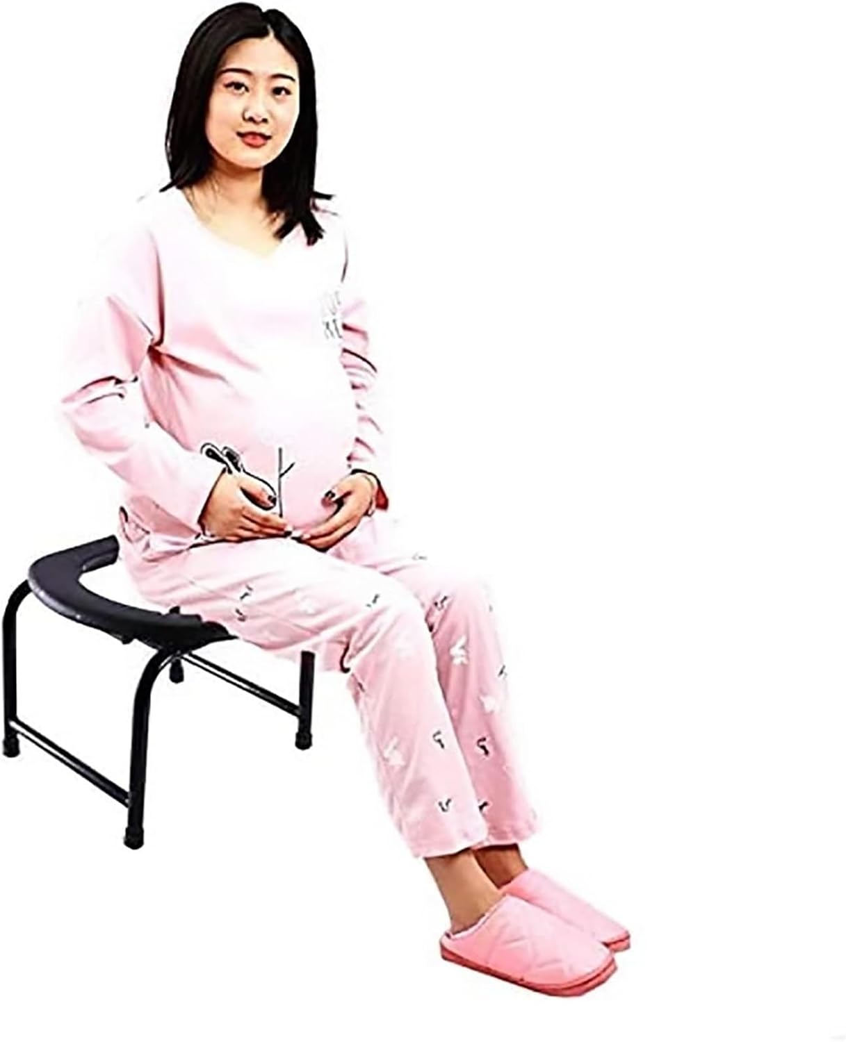 Bedside Commode,Toilet Seat with Handles Stainless Steel Toilet Stool Folding Non-Slip Rubber Tips Easy to Clean Elderly Pregnant Woman Toilet Chair