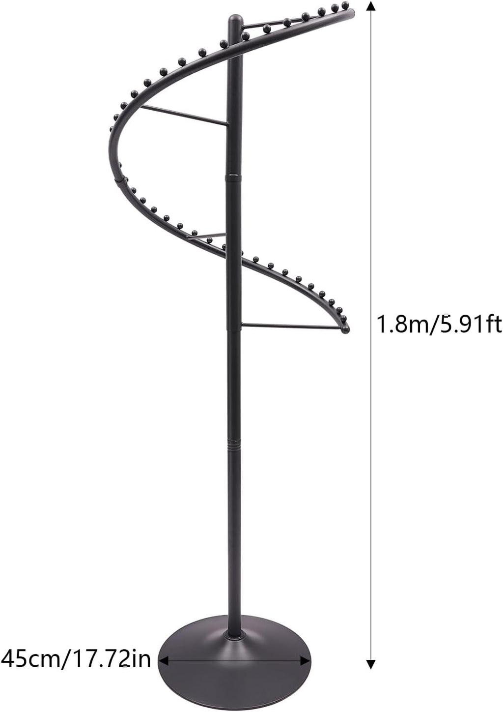 Modern Spiral Rotating Garment Rack, Heavy Duty Freestanding Portable Clothing Rack, Freestanding Fashion Clothing Display Rack for Retail Stores Gold (Black)