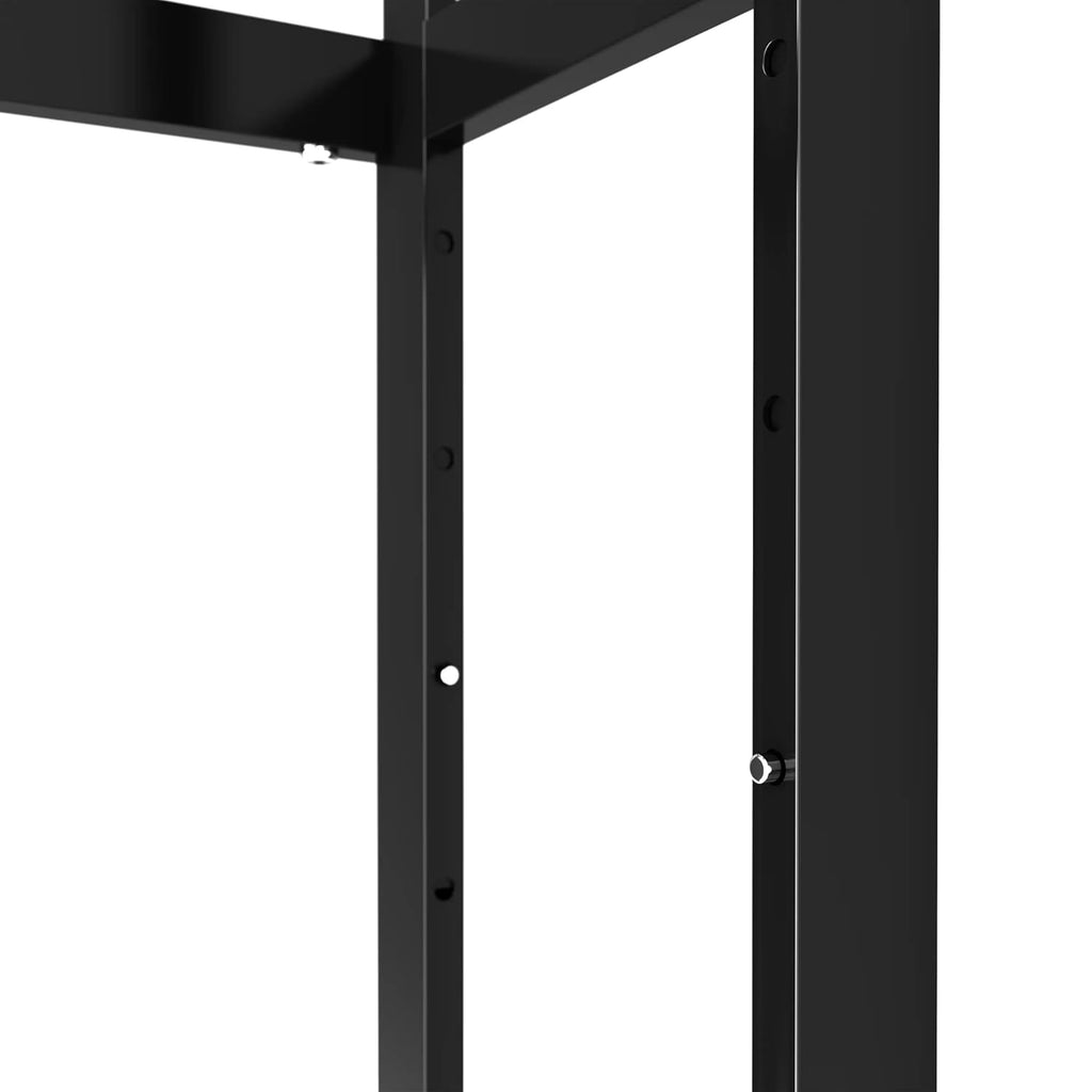 Clothing Rack – Black 4 Way Rack, Adjustable Height Arms, Blade Arms, Square Tubing, Perfect for Clothing Store Display With 4 Straight Arms