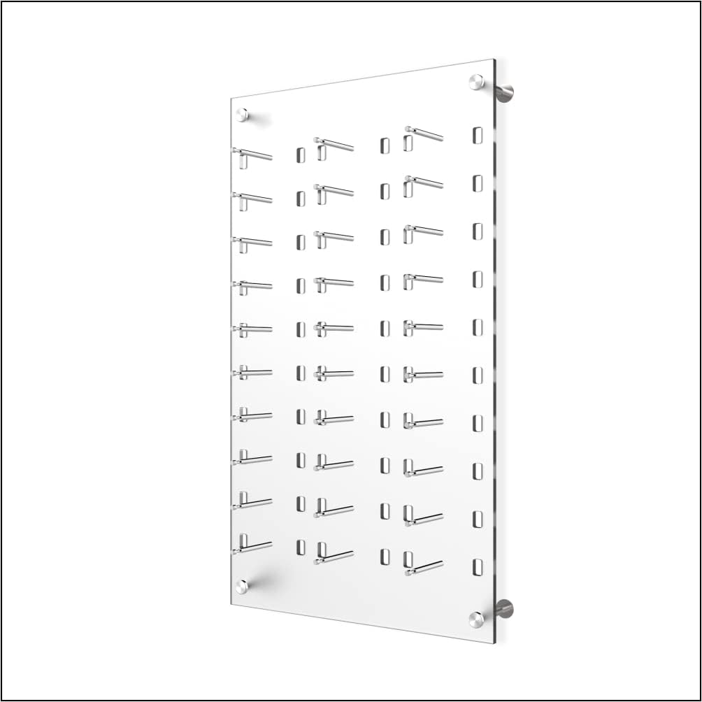 Optical Display for 30 Eyewear Frames - Wall Mount Acrylic Eyewear or Sunglass Display Package in Frosted White – 31.75' (H) X 18.5' (W)