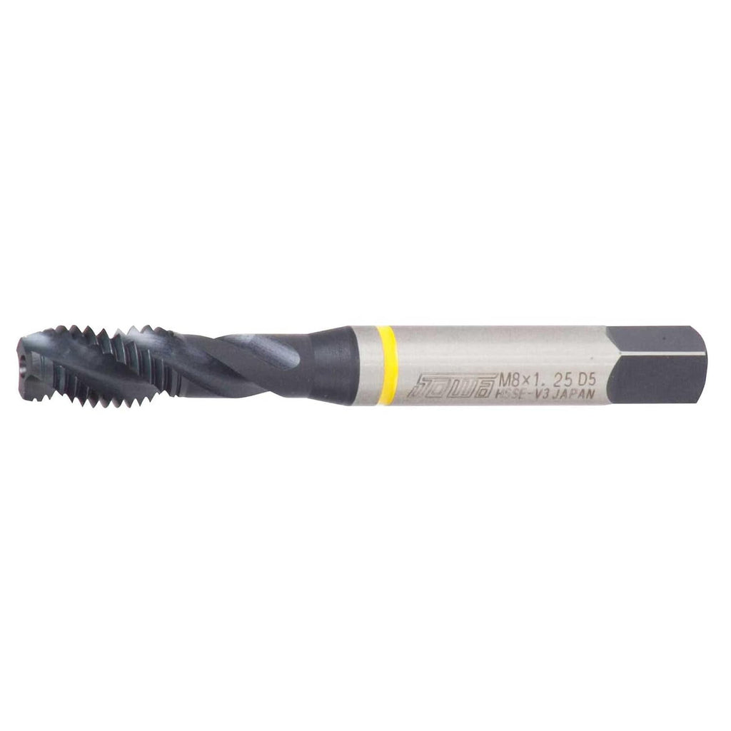 Sowa Tool M27 x 1.5mm Spiral Flute Tap – HSSE-V3, Yellow Ring, Metric Thread, High Performance for Alloy & Stainless Steel, Machine Tap for Blind Holes