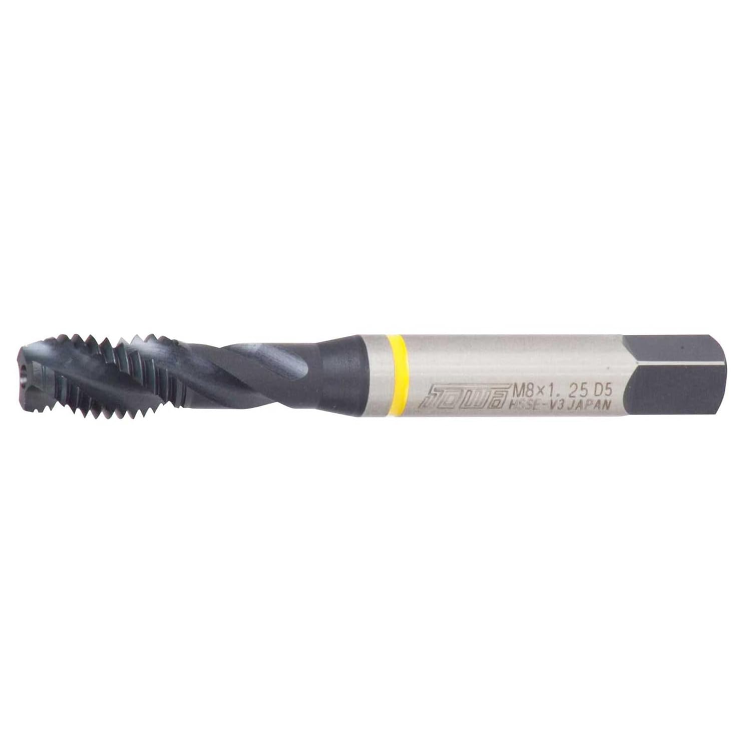 Sowa Tool M30 x 3.5mm Spiral Flute Tap – HSSE-V3, Yellow Ring, Metric Thread, High Performance for Alloy & Stainless Steel, Machine Tap for Blind Holes