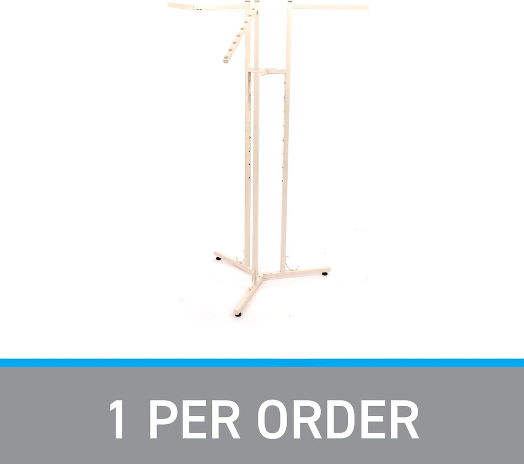 SSWBasics 3-Way Adjustable Clothing Display Rack - Sleek, Sturdy Boutique Ivory Garment Stand - Premium Retail Clothing Rack for Boutiques and Thrift Stores - Elegant Boutique Clothing Rack for