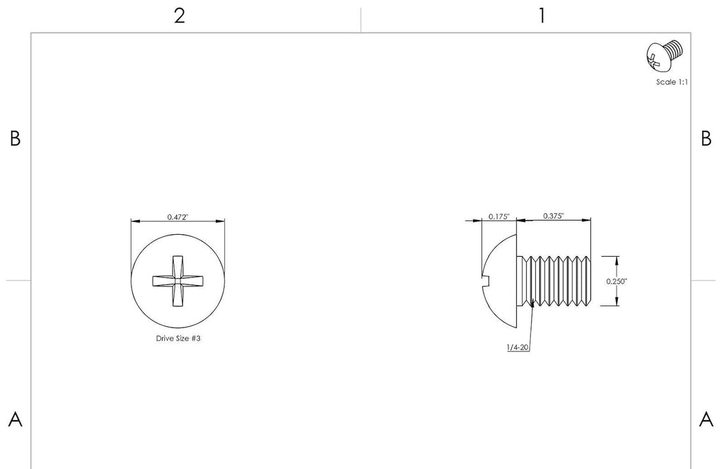 1/4-20 x 1/2' - Phillips Round Head Stainless Steel 18-8 500 pcs Machine Screws B2B