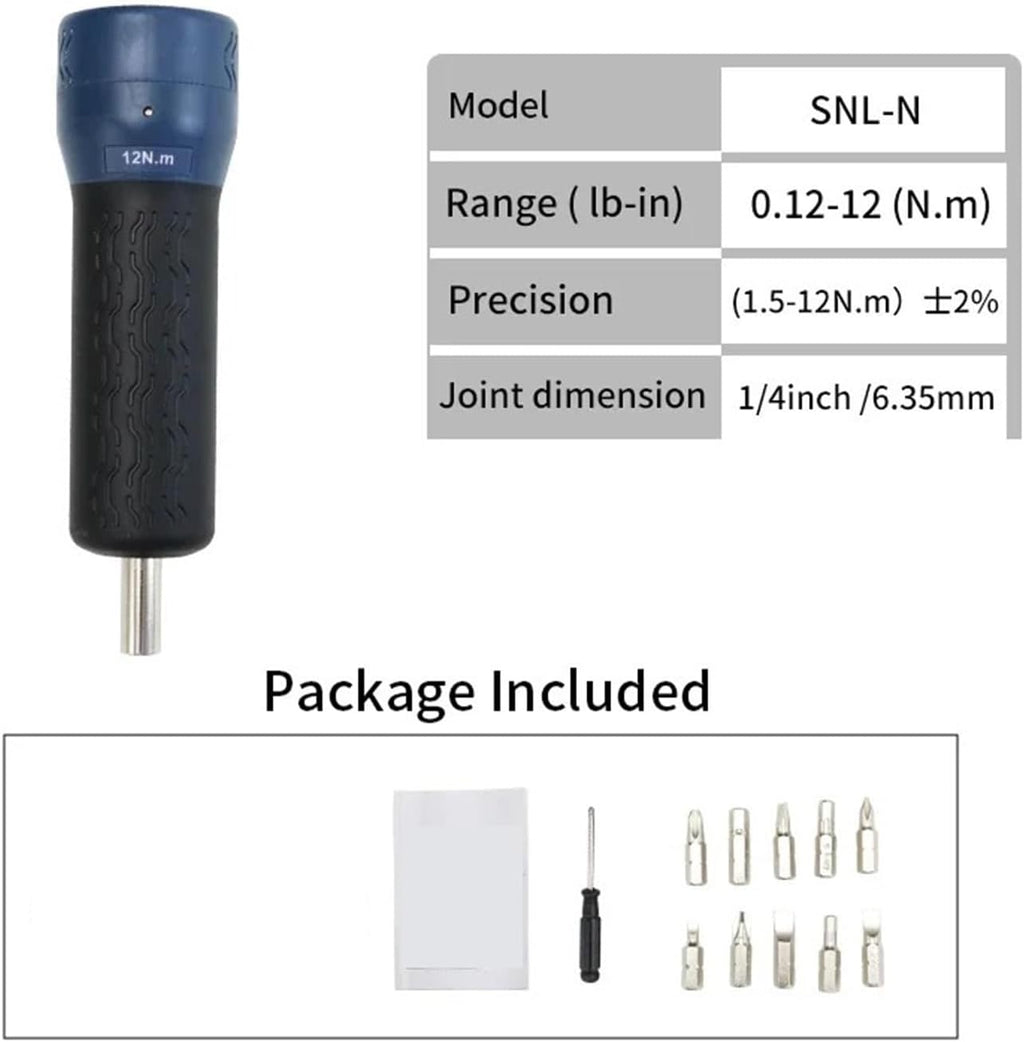 Torque Wrenches Adjustable Torque Screwdriver Wrench, 1/4 Inch Drive Digital Screwdriver withSet