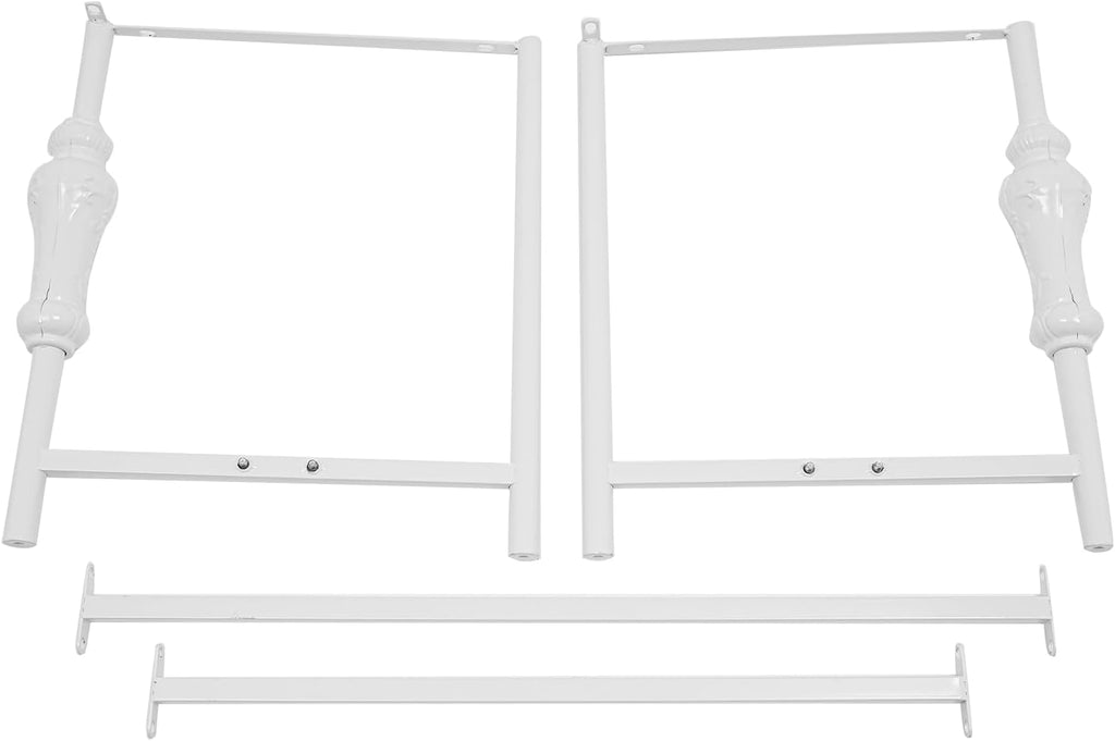Set of 2 Industrial Retail Display Nesting Tables,Standing Retro Boutique Unit Storage Shelves,Garment Shoes Handbag Display Rack for Home Clothing Shop Hotel (White)