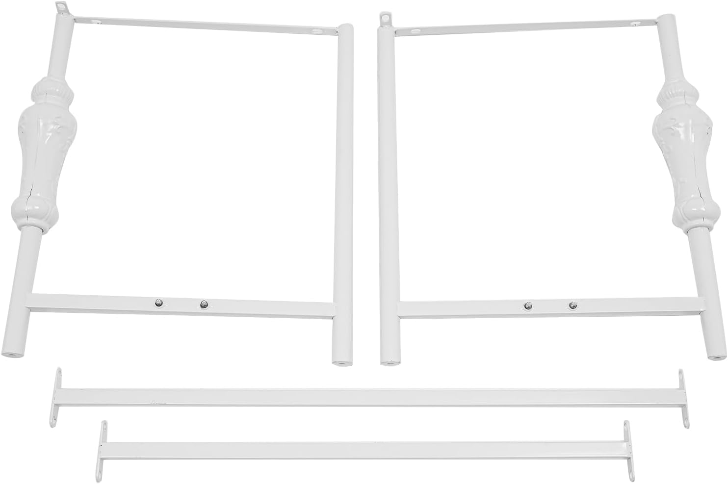 Set of 2 Industrial Retail Display Nesting Tables,Standing Retro Boutique Unit Storage Shelves,Garment Shoes Handbag Display Rack for Home Clothing Shop Hotel (White)