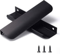 Satanga Edge Black Finger Pull for cabinets Kitchen Concealed Drawer pulls Aluminum Flat Hidden Back Mount Door Handle for Home 30 Pack Modern 7.87' Overall Length Easy Installation