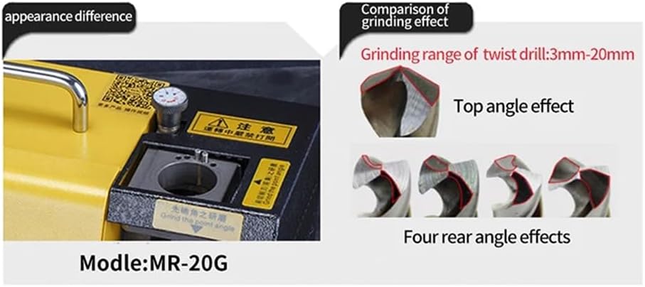 110V 20G 3-20mm Portable Drill Bit Grinder, Drill bit Sharpener Machine with Grinding Wheel (SDC)