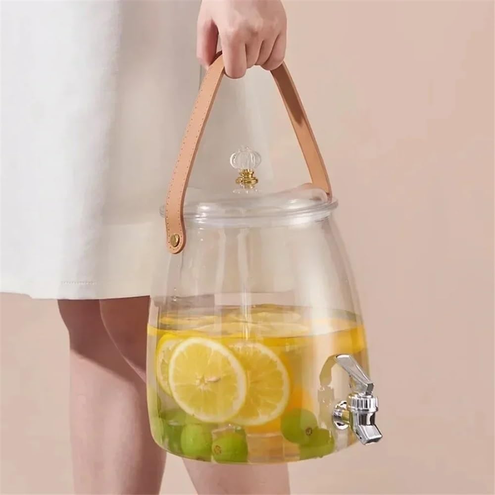 Beverage Serveware 3/5/9L Water Pitcher Large Capacity Kettle Multifunctional With Lid Teapot Water Bucket Kitchen Cold Storage Container Jug Water Carafe(Large)