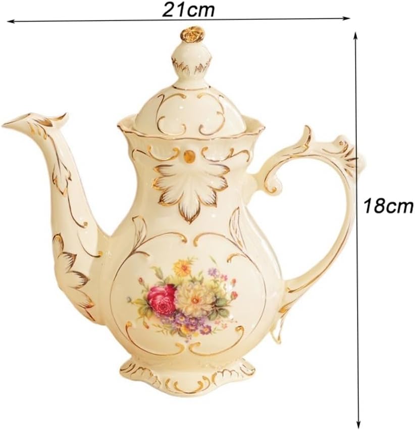 Beverage Serveware Water Cup Tea Set for Home Use, European Living Room, Ceramic Water Cup, Tea Cup, Teapot Set with Tray Water Carafe