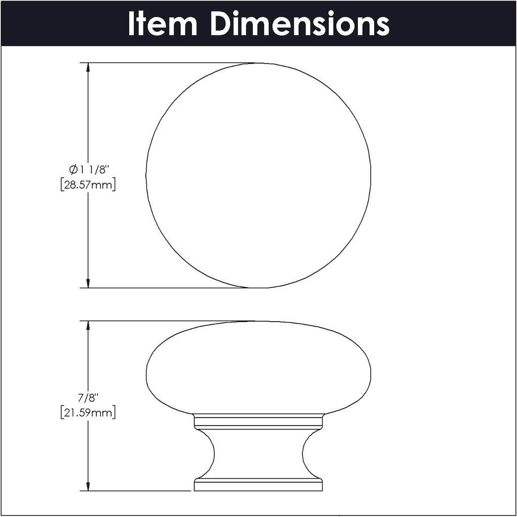 Hickory Hardware Cottage Collection Knob 1-1/8 Inch Diameter Chrome Finish (25 Pack)