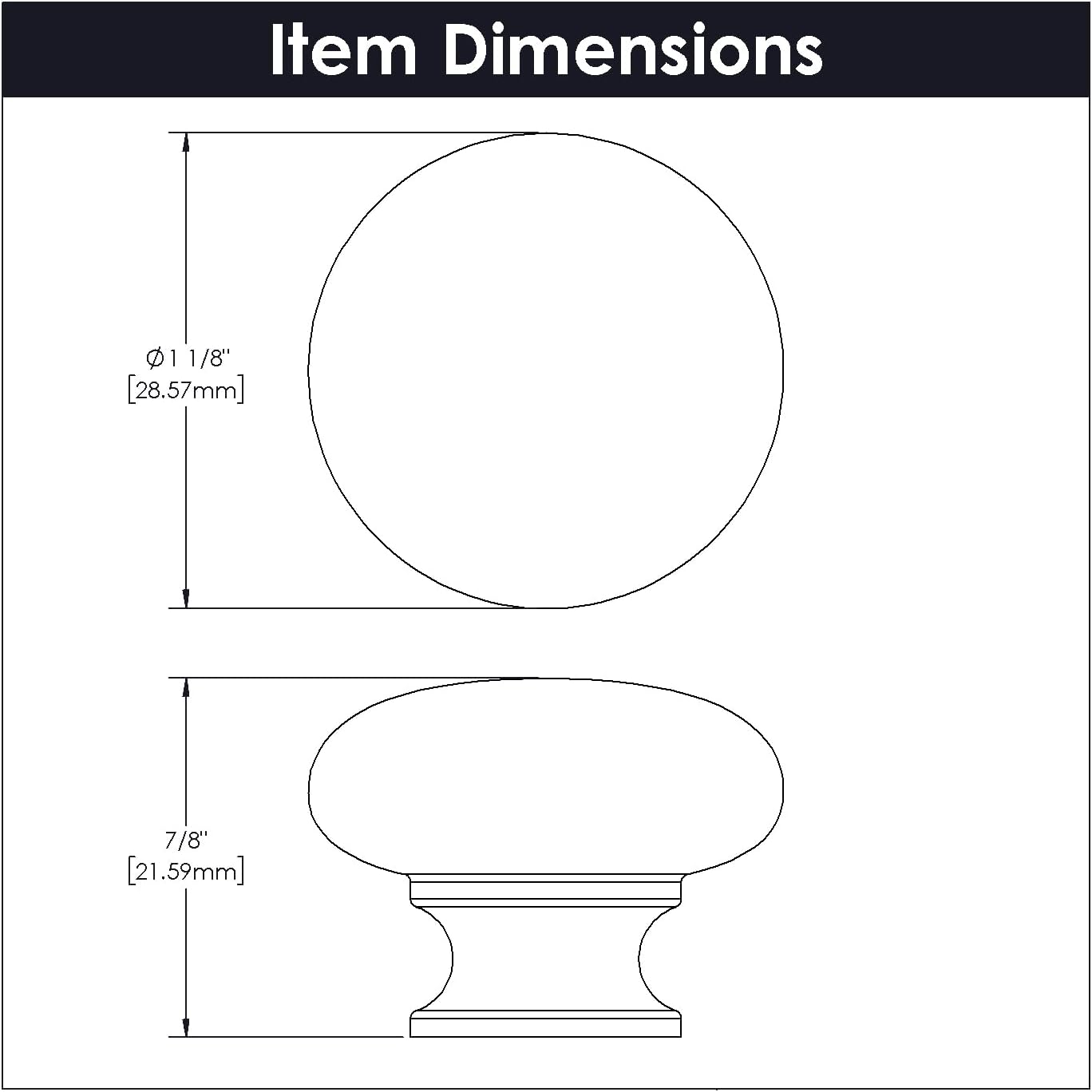 Hickory Hardware Cottage Collection Knob 1-1/8 Inch Diameter Chrome Finish (25 Pack)