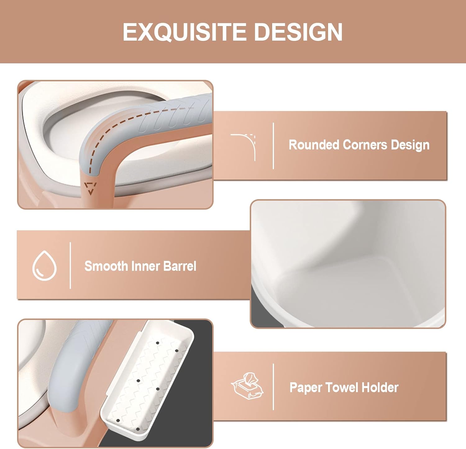 Bedside Commodes, 16' Toilet Chair Seat with Handles, Adjustable Mobile Portable Toilets, Anti-Slip and Anti-Rollover, Adult Potty Chair Load 660 Lb for Seniors Disabilities Elderly & Others
