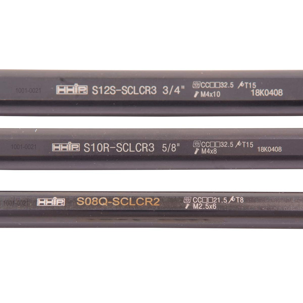 HHIP 1001-0021 3 Piece (1/2-5/8 & 3/4 Inch) SCLCR Indexable Boring Bar Set