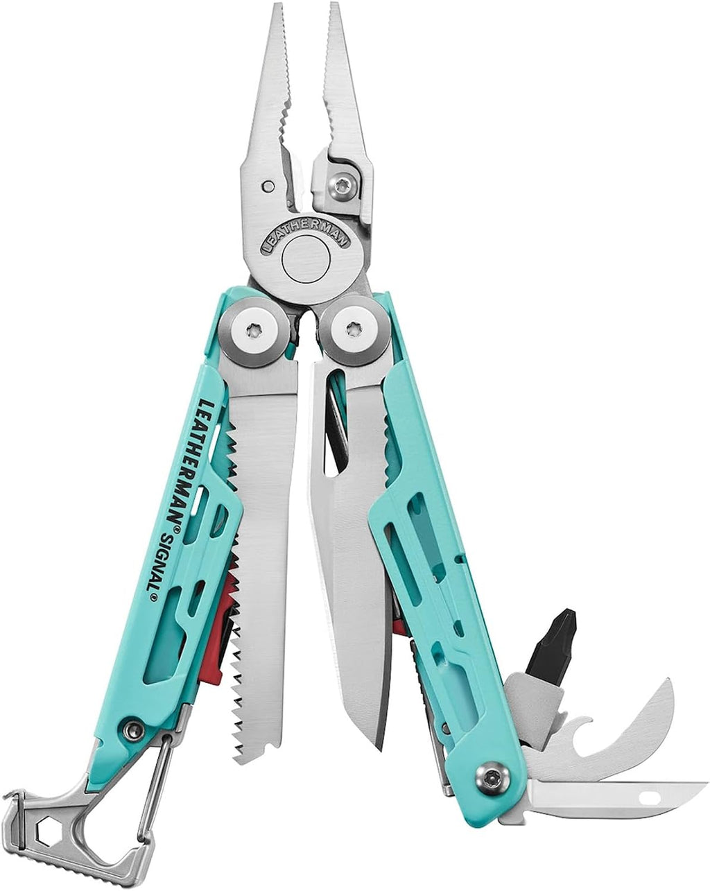 LEATHERMAN, Signal, 19-in-1 Multi-tool for Outdoors, Camping, Hiking, Fishing, Survival, Durable & Lightweight EDC, Made in the USA, Aqua/Silver