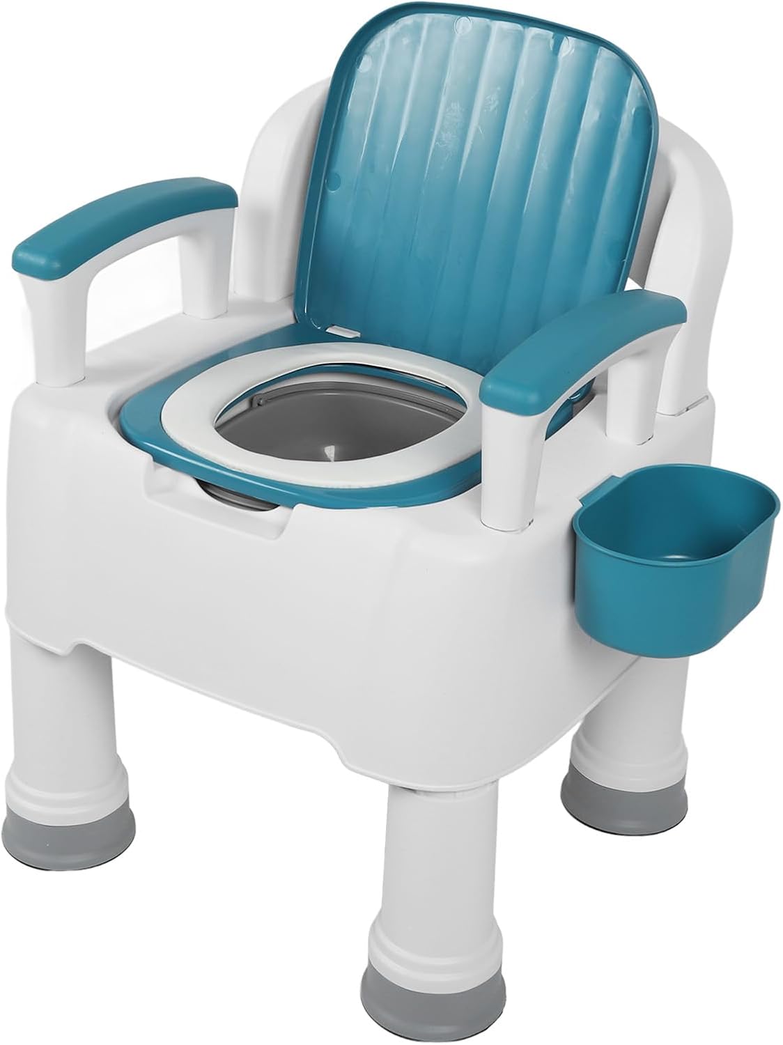 Portable Toilet, Toilet Seat Risers for Seniors with Handles, Portable Toilet for Adults, Mobile, Height Adjustable, PU Soft Cushion, Supports Weighing Up to 150kg, for Disabled