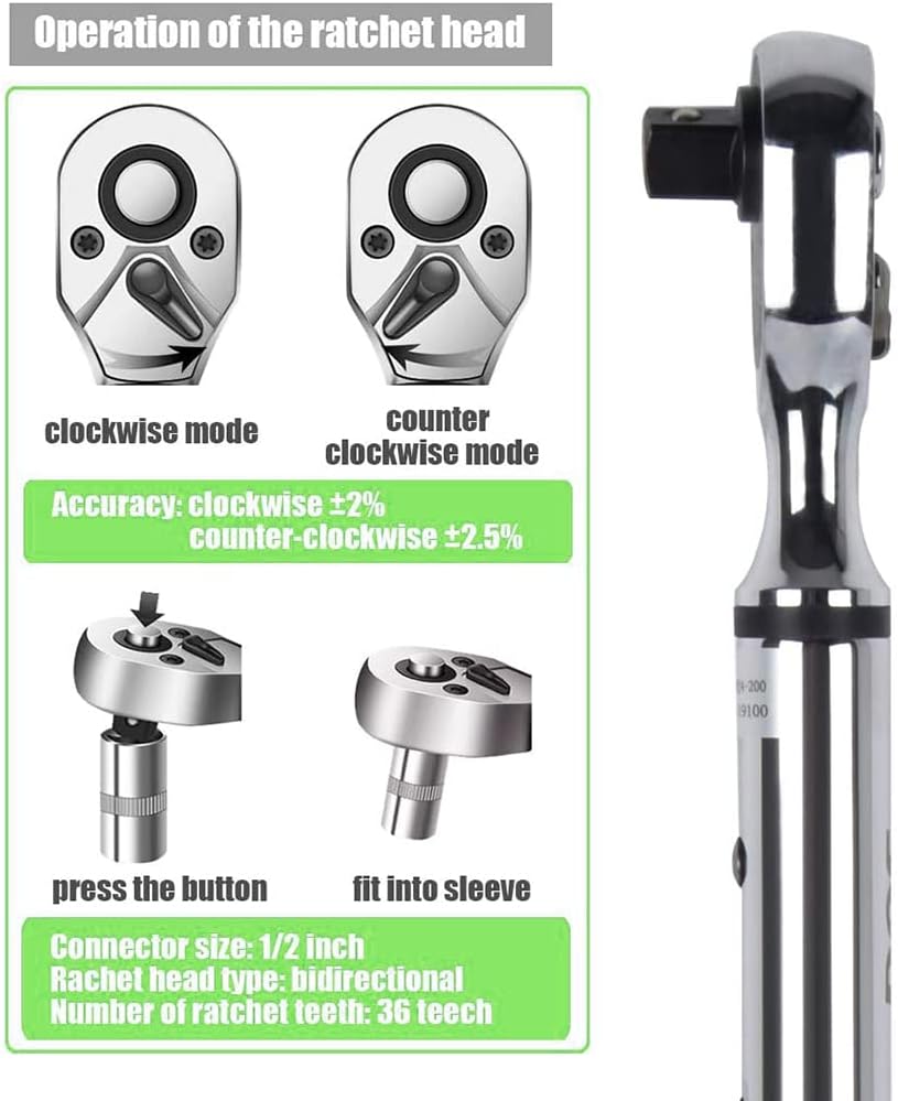 Multi-purpose Digital Torque Wrench, AWJ2-30 (1/4) / AWJ3-60 (3/8) / AWJ4-200 (1/2) Drive, Two-Direction Ddjustment Torque Wrench, 3 Models for Choose