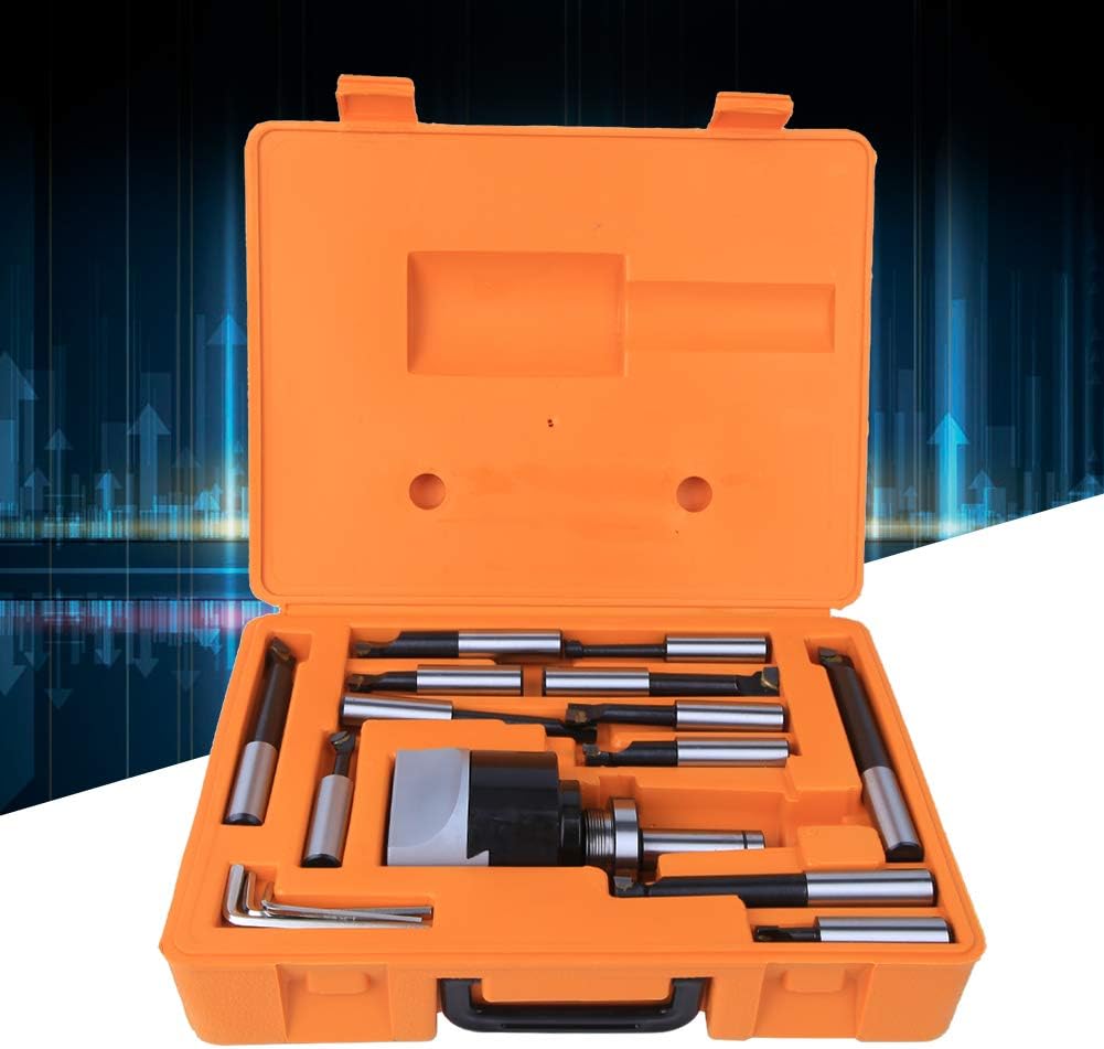 Boring Bar, Boring Head CNC Milling Tools Kits C20-F1-18-12PCS 75mm Boring Head Set 40CR for Horizontal Boring Machine