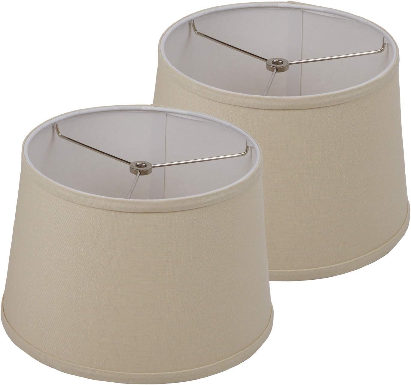 FenchelShades.com Set of 2 Lampshades 10' Top Diameter x 12' Bottom Diameter x 8' Slant Height with Washer (Spider) Attachment. Attaches to Lamps with an existing Harp (not included) (Natural)