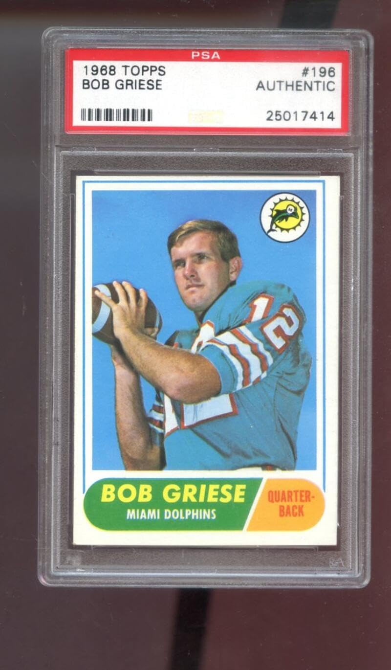 1968 Topps #196 Bob Griese ROOKIE RC PSA A Graded Football Card Miami Dolphins