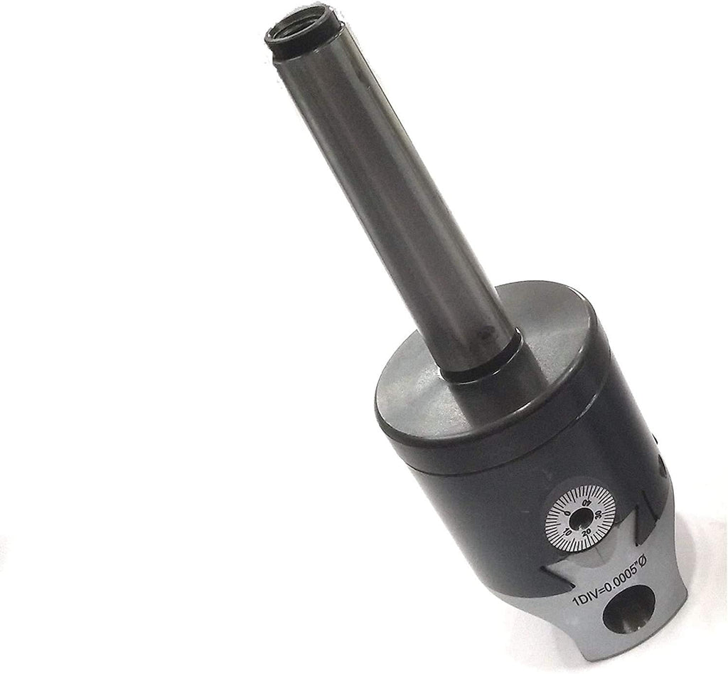 Precision Boring Head 2' for Milling & Lathe Machine 1 Div=0.0005' ((3MT SHANK (M12 X 1.75) W/ 5 PCS HSS))